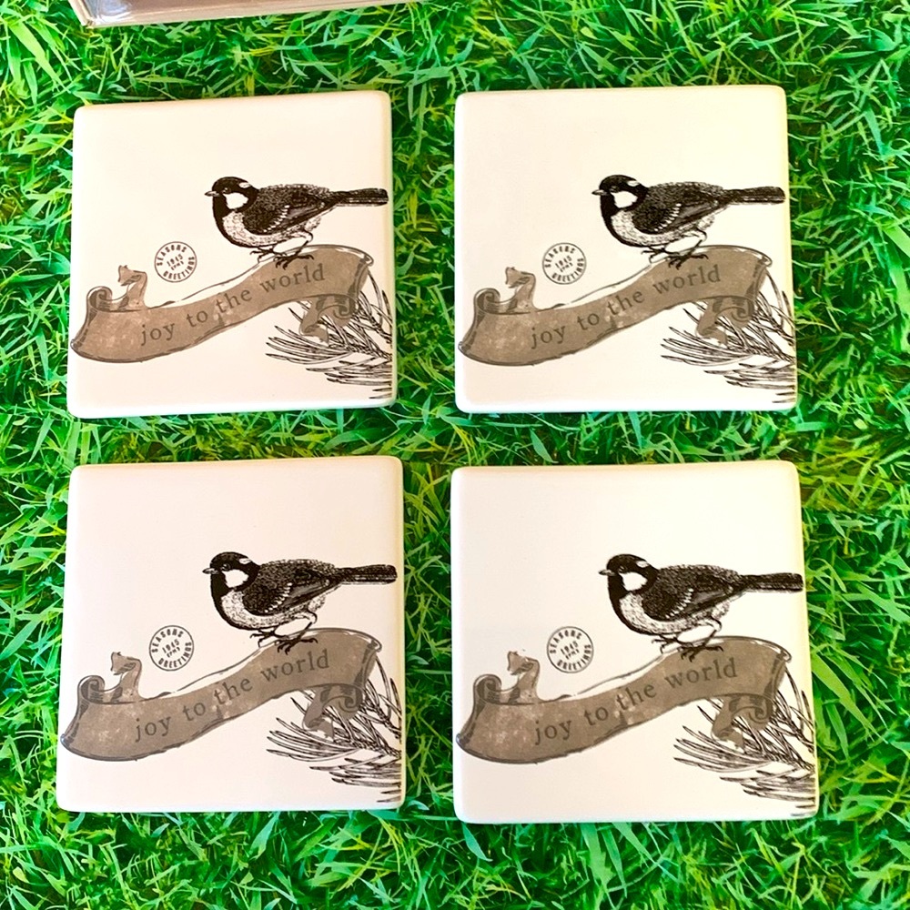 St. Nicholas square, coaster set, joy to the world, (set of 4), NIB